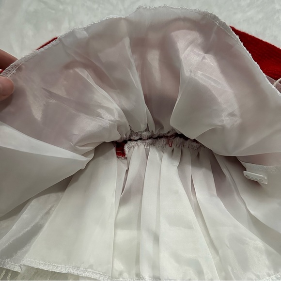 Baby Girls Knit Red Top White Tutu Dress - Picture 4 of 7